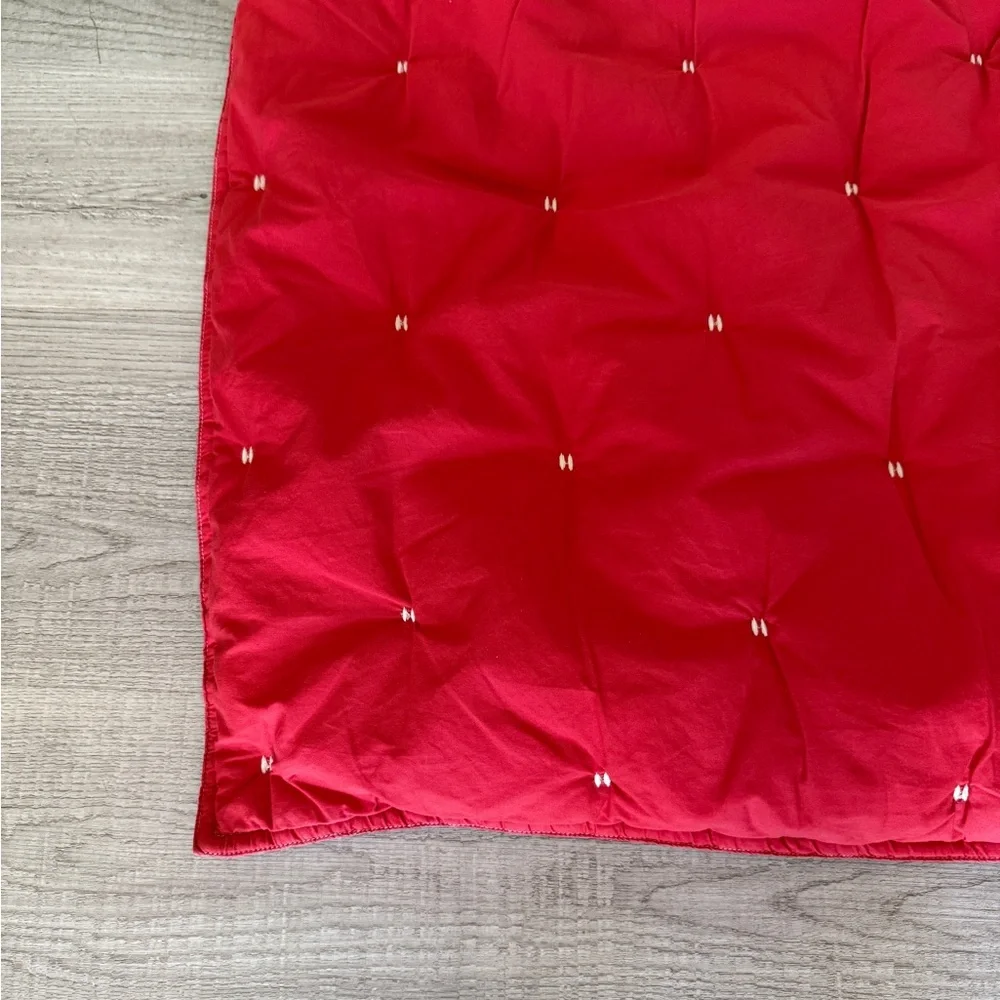 West Elm Red and White pickstich quilted Pillow sham